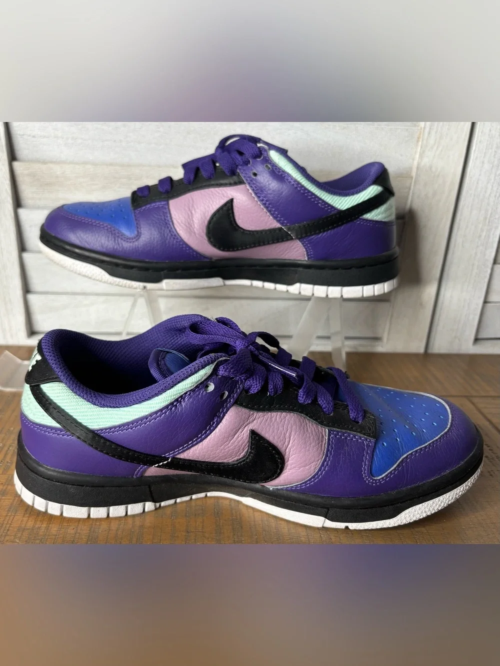 Nike Dunk Low By You Custom Purple Black Mint Green Sneakers Women’s Size 5.5